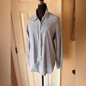 Abercrombie & Fitch Women’s Blue & White Pinstripe Button Down Shirt Size Large
